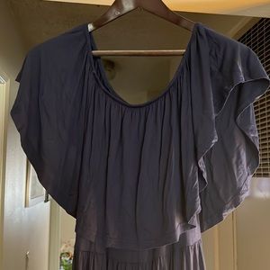 Amazon flouncy 70’s vibe navy dress. size L.